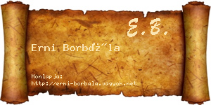 Erni Borbála névjegykártya